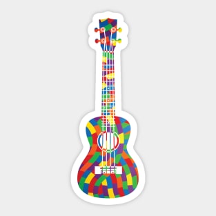 Ukulele Colorful Texture Sticker